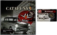 9 coins proof trial Seat classic car Catalunya 1953-2023 70 years manufacturing