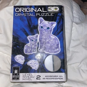 NEW BePuzzled 30904 3D Crystal Puzzle Cat Cats Blue Eyes Clear 49 Pieces - Picture 1 of 3