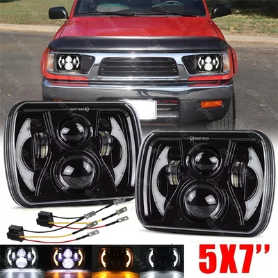 Faros LED DRL 5x7" 7x6" para camioneta Toyota 82-95 / para Tacoma par de carrocería dura Foto 1 de 4