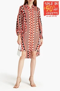 PVP €612 DIANE VON FURSTENBERG Tyra Mini Vestido US4 UK8 IT40 S Mezcla de Seda Reunido - Imagen 1 de 6