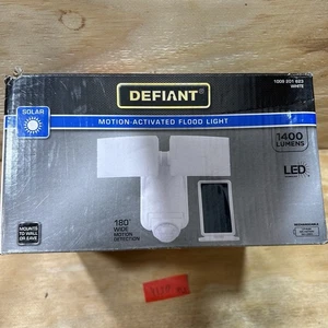 NEW Defiant Motion Activated Security Flood Light Solar 1400 Lumens 180 Degree - Picture 1 of 5
