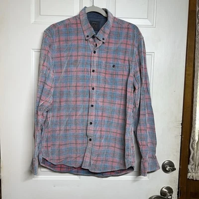 Legacy Copper & Oak Mens L Multicolor Plaid Long Sleeve Corduroy  Cotton Shirt - Image 1 of 4