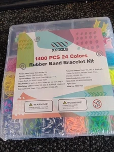 Xkdous 1400+ Rubber Band Bracelet Kit24 Colors Loom Bracelet Making Kit NIP M101 - Picture 1 of 1