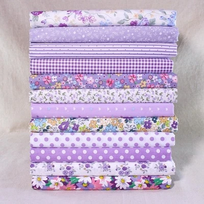 12 Purple Cotton Fabric 10" Squares Quilting Sewing Precut Patchwork Bundle - Image 1 of 4