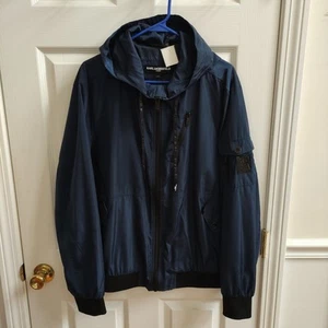 Karl Lagerfeld Light Weight Hooded Jacket men's L Navy - Picture 1 of 12