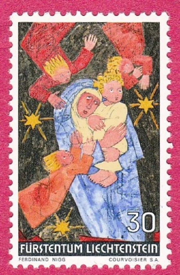 LIECHTENSTEIN #512 MNH "MADONNA WITH ANGELS" BY REFDINAND NIGG (CHRISTMAS 1972) - Image 1 of 1