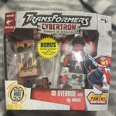 Transformers Cybertron OVERRIDE with MINI-CON MIRAGE TINY TIN -COMPLETE IN BOX - Image 1 of 2