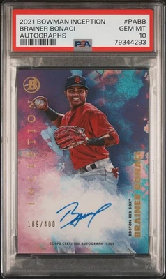 2021 Bowman Inception Autographs #PABB Brainer Bonaci Autographs PSA 10 - Image 1 of 2