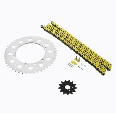 1997-2002 Kawasaki KLX300 300 anel O amarelo corrente e roda dentada prata 13/47 110L - Imagem 1 de 4