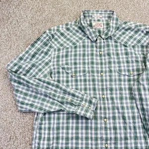 Lucky Brand Original Western California Fit Hemd Herren Größe XL grün weiß kariert - Bild 1 von 11