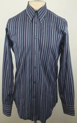 Camisa social masculina manga longa listrada multicolorida VERSACE COLLECTION tamanho 15 - 38 - Imagem 1 de 4