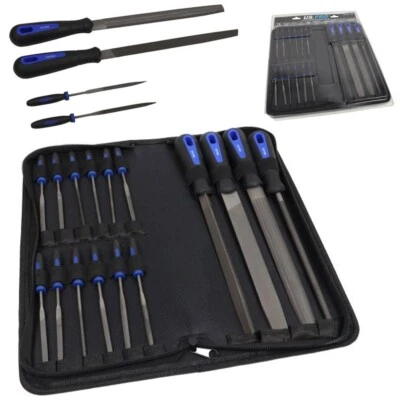 US PRO 16pc Engineers Files and Needle File Set Flat Half, Round Tri Square - Image 1 of 4