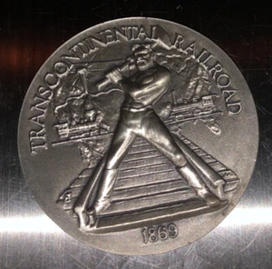 ✅ Transcontinental Railroad 1869 Silver Coin Medal Medallion Longines Fine Plata - Picture 1 of 3