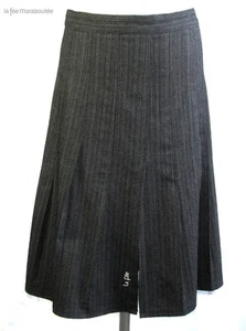 LA fée maraboutée - Falda de Pliegues Marrón Negro Talla 42 - Excelente Estado - Picture 1 of 6