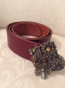 CINTURA ARTIGIANALE IN VERA PELLE MADE IN ITALY 95 - Picture 1 of 3