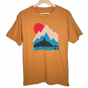 Marmot x Thread Chunky Mountain Scene T Shirt Men's Burnt Orange Camp Outdoor M - Picture 1 of 3