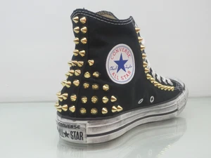 Converse All Star Hi Studded Womens Shoes Black Black Craft