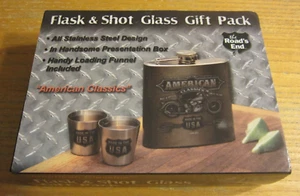 Flachmann & Schnapsglas Geschenkpackung "American Classics" mit Trichter 2010 The Road's End - Bild 1 von 3