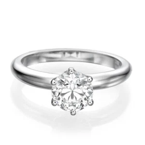 1/3 Carat Ladies Round Cut Diamond Engagement Ring F/VS2 18K White Gold - Picture 1 of 4