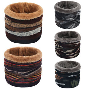 Men Fleece-lined Ring Scarf Outdoor Windproof Pullover Collar Scarves Thicken UK