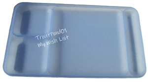 Bandeja de TV de comedor dividida Tupperware picnic para niños plato de almuerzo azul transparente 15x8 in - Imagen 1 de 3