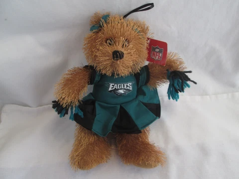 Philadelphia Eagles  CHEERLEADER Bear Stuffed Animal Official NFL  10" With Tag Cover