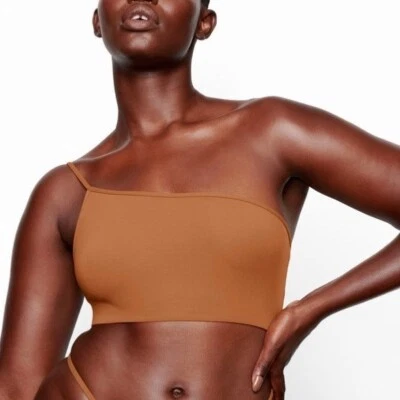 SKIMS Fits Everybody One Shoulder Bralette Cobre Feminino 2X - Imagem 1 de 4
