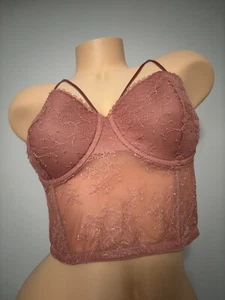 Victoria's Secret sehr sexy Korsett BH mit Blumenmuster und Spitze staubig rosa Größe 36C - Bild 1 von 7