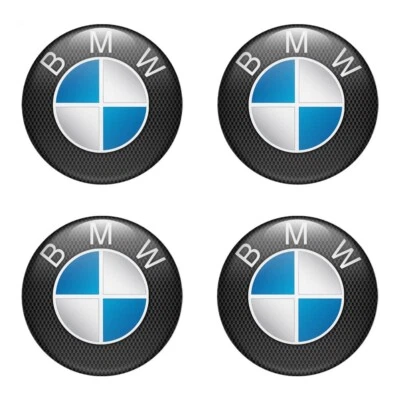 4x BMW Emblem Silicone Self-Adhesive Sticker Badge Wheel Cap Decal — 第 1/3 张图片