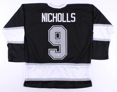 Camiseta firmada por Bernie Nicholls de Los Angeles Kings (certificado de autenticidad Beckett) anotó 475 goles Foto 1 de 4