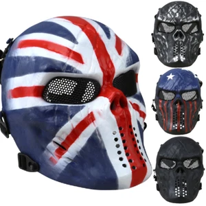 NEW: KombatUK Airsoft Military Hard Shell Padded Full Face Steel Mesh Skull Mask - Picture 1 of 14