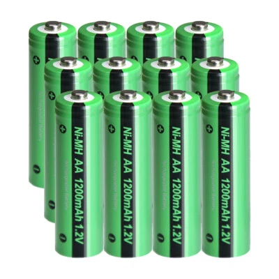 12pcs Rechargeable Battery 1.2v 1200mAh NiMH AA Batteries for Solar Lights - Image 1 of 4