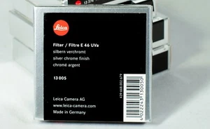 NEW Leica E 46 ( 13005 ) UVa Silver Chrome Finish Filter - Made in Germany - Picture 1 of 2
