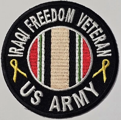ОПЕРАЦИЯ ИРАКСКАЯ СВОБОДА ЛЕНТА АРМИИ США НАШИВКА ВЕТЕРАН OIF ЦВЕТ 3» КРУГЛЫЙ  - Изображение 1 из 2