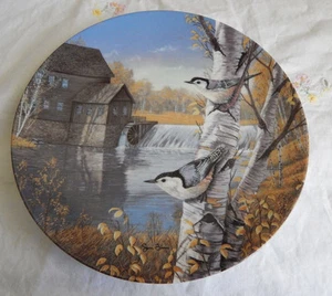 NUTHATCHES IN FALL PLATE BIRDS OF THE SEASONS BY SAM TIMM - Picture 1 of 1