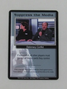 BABYLON 5 CCG SUPPRESS THE MEDIA PROMO CARD NM - Picture 1 of 2