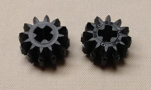 x2 NUEVO Lego Gears Technic NXT MINDSTORM Gear 12 Diente Doble Bisel NEGRO - Imagen 1 de 1