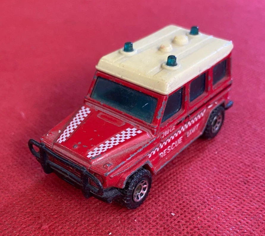 MATCHBOX LESNEY Modellino Jeep MERCEDES BENZ 280 GE RESCUE UNIT (1984) 1:64 - Immagine 1 di 3
