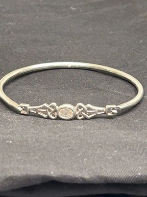 Brazalete Topacio Transparente Diseño Charles Rennie Mackintosh Plata de Ley 925 Foto 1 de 4