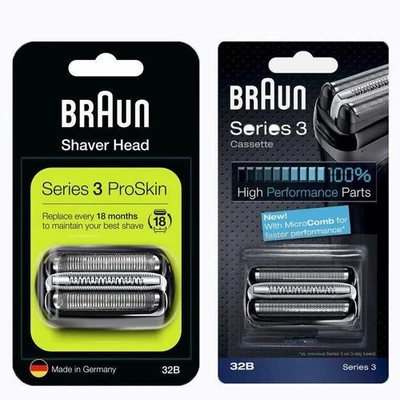 Cartuccia testina di rasatura 3010s 3020s 3000s originale nuova Braun 32B Series 3 testina di ricambio - Immagine 1 di 4