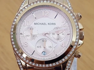 Reloj cronógrafo Michael Kors Blair cristal brillante MK5263 de oro rosa para dama - Imagen 1 de 10