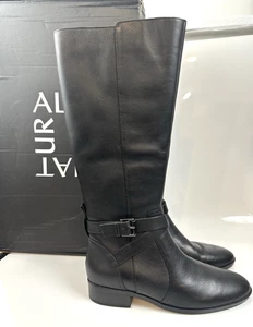 Naturalizer Rena Stiefel schwarz Lea Größe 9,5 normale Wade - Bild 1 von 17