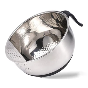 Rice Washer Strainer Bowl Quinoa Washing Bowl whit Handle Stainless Steel Col... - Picture 1 of 7