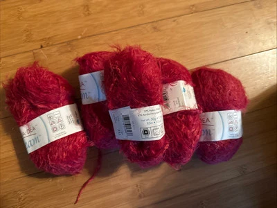 NEW 5 Skeins Moda-Dea Dream Yarn Raspberry  3773 Nylon/Acrylic Medium 4 93 yards - Image 1 of 4