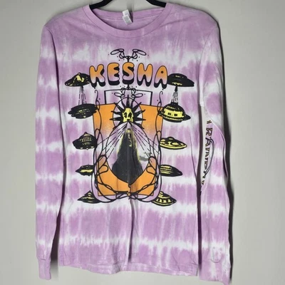 Camiseta de Concierto Kesha Ive Found Arco Iris Doble Cara Manga Larga S Tie Dye Rosa Foto 1 de 4
