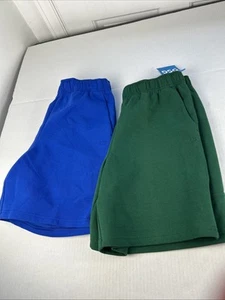 Youth Large Sweat Shorts Both New With Tags Green And Blue 681 - Picture 1 of 13