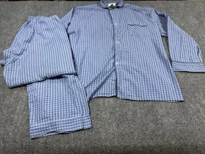 VTG Men’s Munsingwear Long Sleeve Long Leg Pajamas Blue Plaid Men’s Size M - Picture 1 of 18