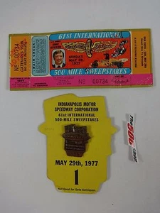 1977 Indianapolis 500 Bronze Pit Badge & Ticket Tom Soyrs Timing and Scoring - Picture 1 of 12