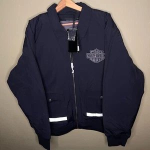 New Harley Davidson Garage Jacket Size Men's 3XL Woven Black 97420-24VM XXXL - Picture 1 of 11