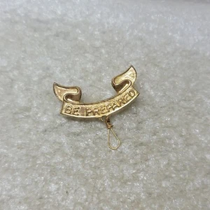 De colección BSA Boy Scouts of America Be Prepared Cinta Solapa Pin Tono Dorado PAT 1911 - Imagen 1 de 3